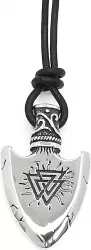 Pandantiv Sageata Simbol Viking Inox cu Snur Negru Piele Personal Style 
