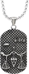 Pandantiv zodia Balanta cu lant otel inoxidabil PersonalStyle dog tag 