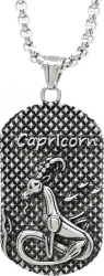 Pandantiv zodia Capricorn cu lant otel inoxidabil PersonalStyle dog tag 