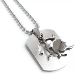 Pandantiv zodia Leu cu lant inox PersonalStyle dog tag 
