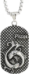 Pandantiv zodia Pesti cu lant otel inoxidabil PersonalStyle dog tag 