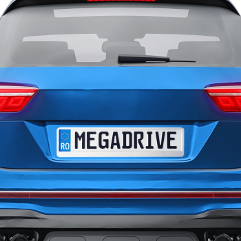 SUPORT NUMAR INMATRICULARE MEGA DRIVE METALIZAT SILVER 1 BUC 