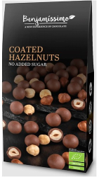 Alune de padure invelite in ciocolata cu praline bio 60g Benjamissimo