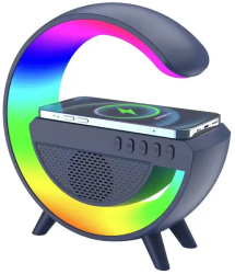 Boxa multifunctionala 3-in-1 lumina led RGB incarcator telefon wireless lampa de veghe cu lumina ambientala RGB radio bluetooth mufa U 