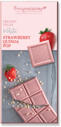 Ciocolata alba cu capsuni si quinoa bio 70g Benjamissimo 