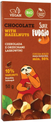 Ciocolata cu alune de padure bio 50g Super Fudgio 