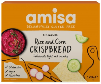 Crispbread painici din orez si porumb fara gluten bio 120g Amisa 