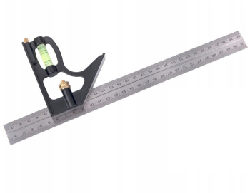Echer dulgher/tamplar reglabil multifunctional 30 cm otel inoxidabil negru/argintiu