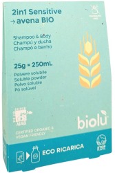 Gel de dus - sampon Sensitive bio pudra 25g eco-refill Biolu 