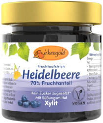 Gem de afine fara zahar indulcit cu Xylitol 200g Birkengold
