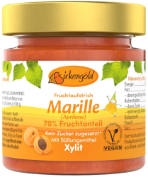 Gem de caise fara zahar indulcit cu Xylitol 200g Birkengold 
