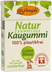 Guma de mestecat naturala cu aroma usoara de menta 28g Birkengold 