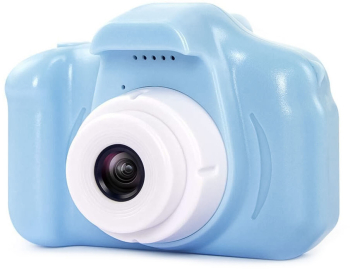 Mini aparat foto pentru copii Mini Blue Full HD digitala multiple functii design atractiv copiilor alb/albastru doty