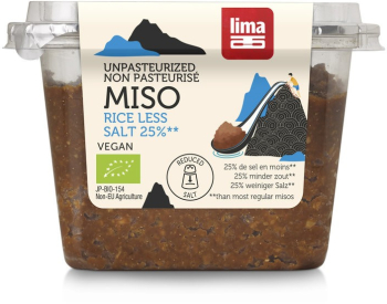 Pasta Miso de orez si soia nepasteurizata cu continut redus de sare eco 300g Lima 