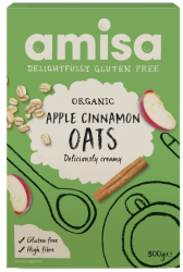 Porridge din ovaz cu mar si scortisoara fara gluten bio 300g Amisa 