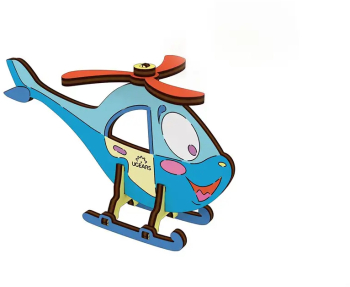Puzzle 3D de colorat Elicopter 8 piese lemn 