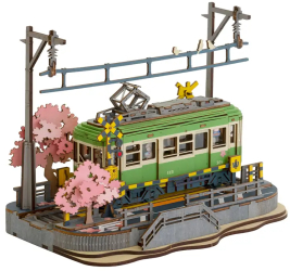 Puzzle 3D Tramvai Japonez 223 piese lemn 14+ 