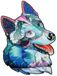 Puzzle Curajosul Husky 332 piese 7 Cristale Swarovski 