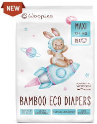 Scutece ECO cu fibre de bambus maxi 12+ kg 28 bucati Wooden Spoon 
