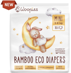 Scutece ECO cu fibre de bambus mini 3-8 kg 36 bucati Wooden Spoon 