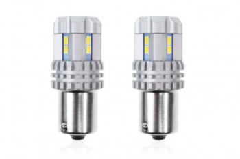 Set 2 bec led auto P21W BA15S UltraBright 12v/24v 1000lm alb 