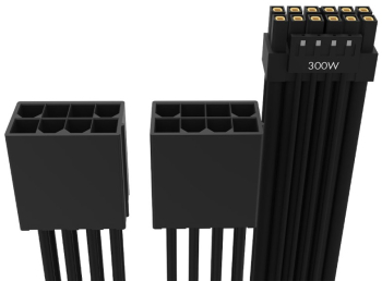 Adaptor AQIRYS 2x PCIE 8-Pin la 12VHPWR PCIe 5.0 300W 15cm Negru 