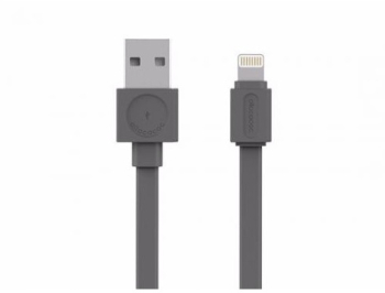 Cablu alimentare/sincronizare USB - iPhone Lighting 1.5m plat 2.4A gri Allocacoc 