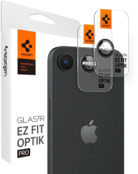 Folie Camera pentru iPhone 16e set 2 - Spigen Glas.tR Optik EZ Fit Pro - Black 