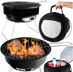 Gratar portbil pentru camping picnic si calatorii Zola picioare pliabile diametru 26 cm otel geanta de transport 26 x 26 x 23 cm ne 
