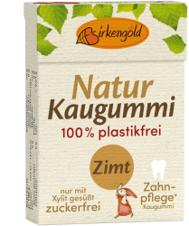 Guma de mestecat naturala cu scortisoara 28g Birkengold 