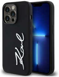 Husa pentru iPhone 14 Pro - Karl Lagerfeld Silicone KLHCP14LSCMSMVK - Karl Script 