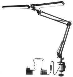 Lampa de birou LED Zola 2 surse de iluminare cu brate oscilante reglabile reglare a culorii in 3 game 3200-6000K 10 moduri de iluminare