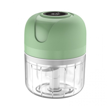 Mini tocator legume automat incarcare USB plastic verde 10.5x8x8 cm 