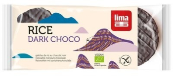 Rondele din orez expandat cu ciocolata neagra eco 100g Lima 