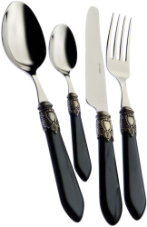 Set 24 tacamuri Casa Bugatti - Oxford Old-silver negru 