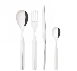 Set de tacamuri Casa Bugatti Vidal 6 persoane cutie lemn argintiu 
