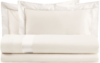 Set lenjerie de pat matrimonial Biancoperla Smeraldo Avorio 4 piese husa pilota 200x220 cm cearsaf 180x200/30 cm huse perne 50x70 cm 