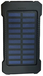 Baterie externa solara Power Bank 5000 mAh 2 x USB 1 x Micro USB lanterna LED negru Vivo B-126