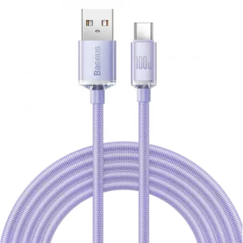 Cablu de Date USB la Type-C 100W 2m - Baseus Crystal Shine CAJY000505 - Purple 