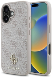 Husa pentru iPhone 16 - Guess 4G Small and Classic Logo MagSafe GUHMP16SP4SM4MP - Pink 