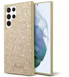 Husa pentru Samsung Galaxy S24 Ultra - Guess Glitter Script GUHCS24LHGGSHD - Gold 