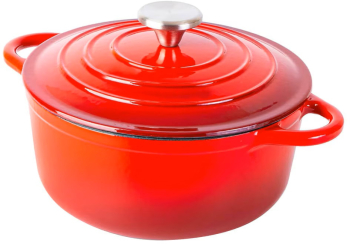 Oala fonta emailata capacitate 4 l greutate 5 kg adancime 11 cm diametru 24 cm interior antiaderent 