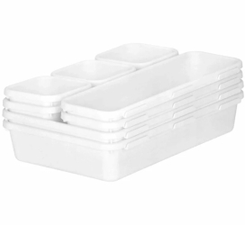 Organizator sertar compus din 8 piese diferite marimi pentru depozitarea articolelor Gonga® Alb 