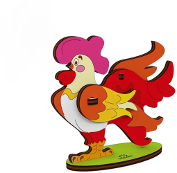 Puzzle 3D de colorat Cocos 8 piese lemn 