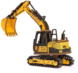 Puzzle 3D Excavator 395 piese lemn Rokr 