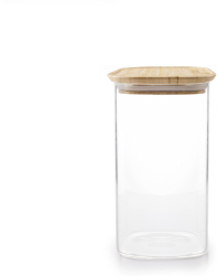 Recipient depozitare alimente Ibili-Borosilicato sticla borosilicata/bambus 11 x11x19 cm 1.5 l transparent/maro