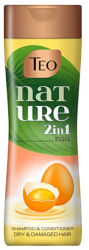 Sampon pentru Par Uscat si Deteriorat Teo Nature 2 in 1 Egg cu Ou 350 ml 