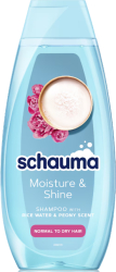 Sampon Schauma Moisture&Shine cu extract de apa de orez si bujori pentru par uscat 400 ml 