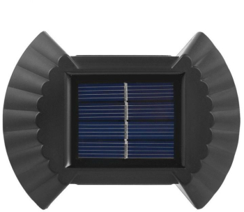 Set 4 Aplica solara LED bidirectionala pentru perete eMazing in forma de funda 8 LED-uri material ABS si PC lumina puternica IP65 10 x 