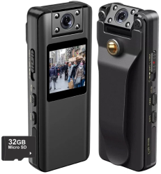 Body camera corporala iUni A22 32GB Reportofon Night Vision Lentila rotativa 180° 